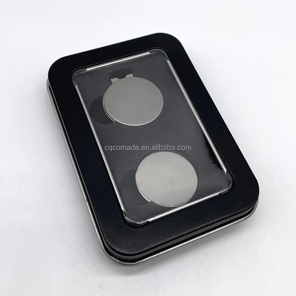 Blank Golf Promotional Golf Gift Set black Tinplate box Golf hat clip and ball makers
