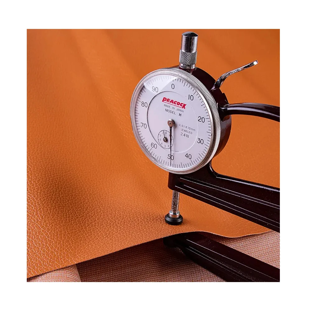 Factory Outlet Two Tone Color Embossed PVC Synthetic Leather for Sofa and Polyester Leather Towelling Fabric Backing