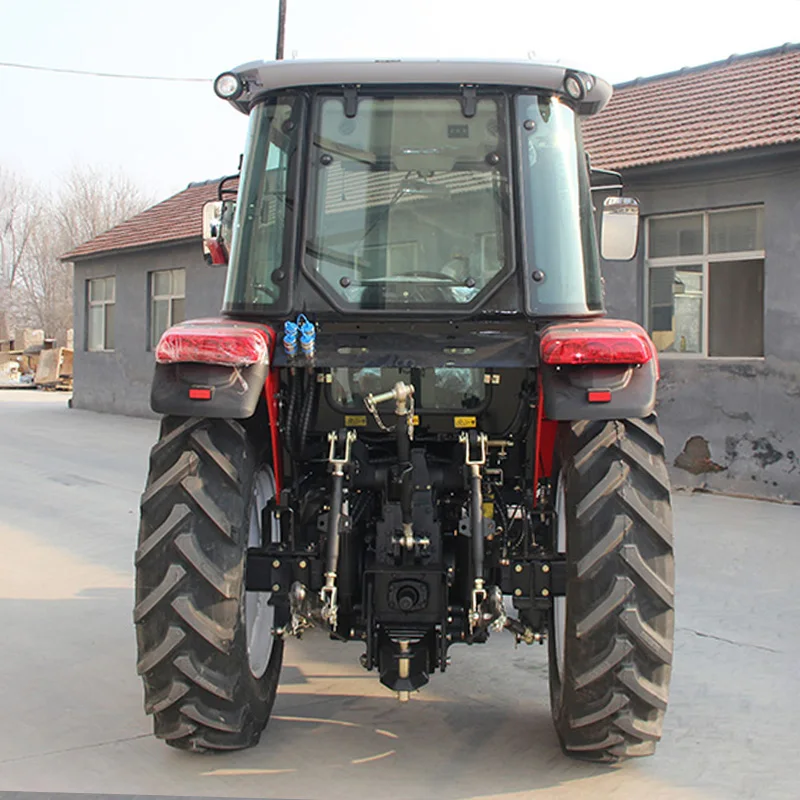 High Quality 90HP Agricultural Farm Mini 4WD Diesel Engines Tractor Trailer For Sale