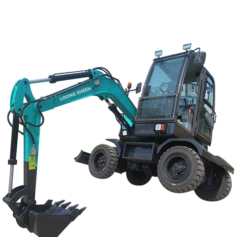 4-Ton CVT System Diesel Engine Mini Wheel Excavator For Sale