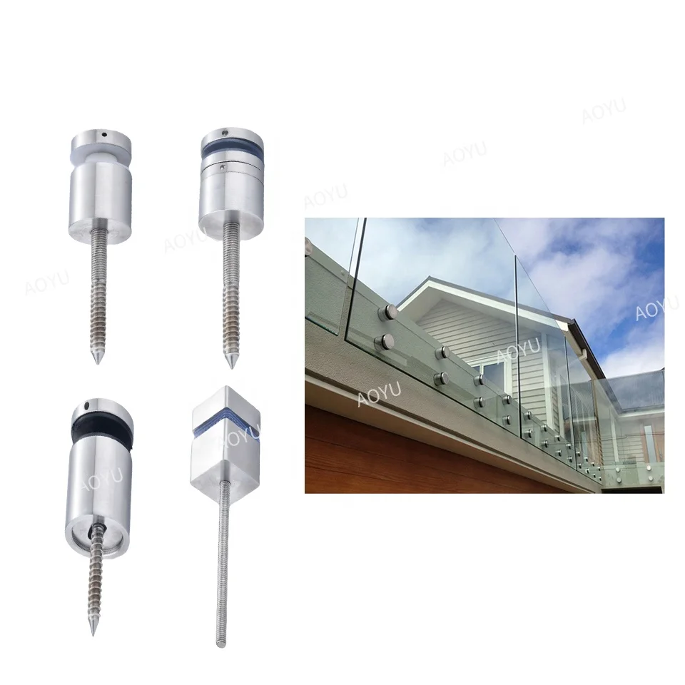 Professional factory produces stainless steel hardware solid outdoor rimless glass railing fastening glass bolts