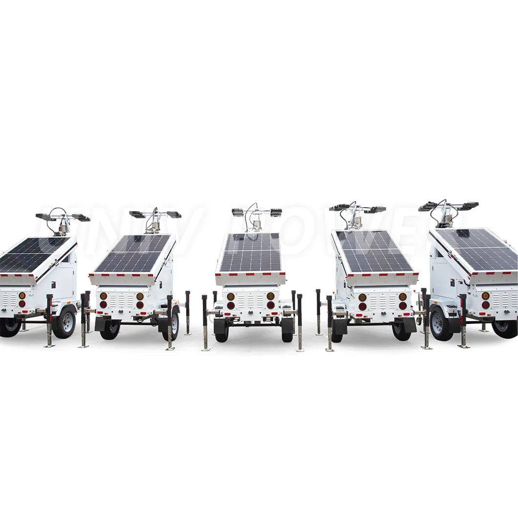 Zero Emissions mobile solar linghting tower with 4 LED lights for rent