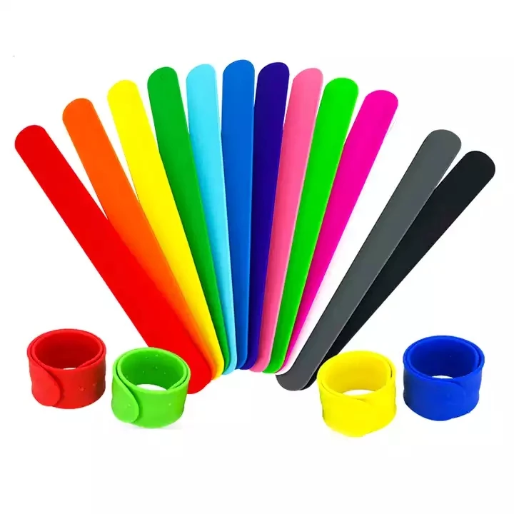 Лидер продаж, прочный многоцветный детский рекламный силиконовый браслет Slap