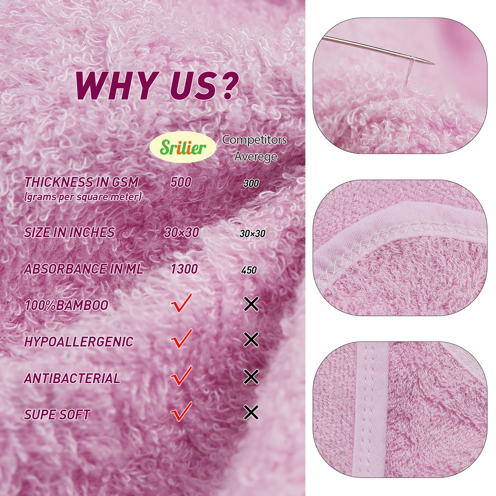 Hot Selling Premium Ultra Soft Absorbent Terry Pink Organic Bamboo Animal Baby Hooded Bath Towel for girls