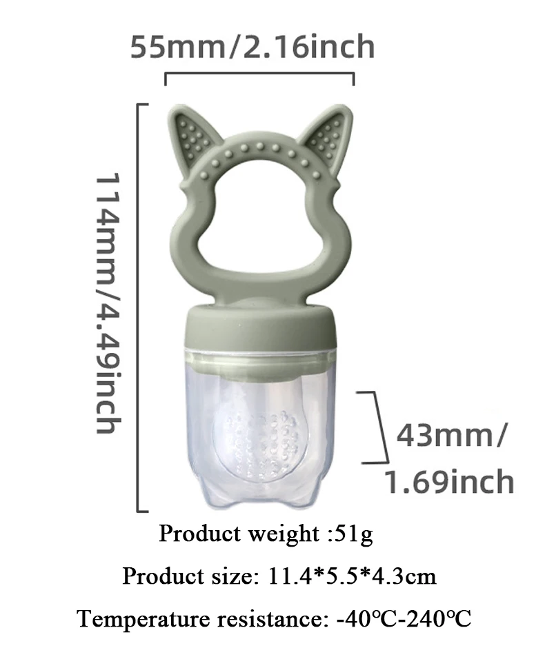 Free Sample Newborn Infant Nipple Baby Fresh Fruit Food Nibbler Feeder Silicone Baby Feeding Pacifier