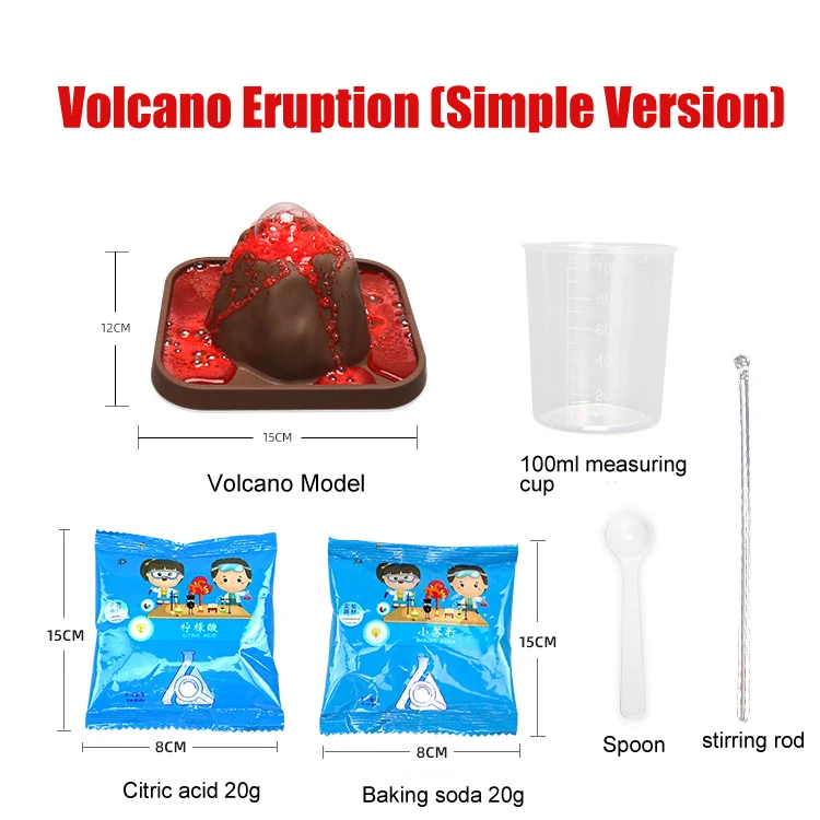 Custom Chemical Learning Set Mini Volcano Eruption Science Kit Diy Chemistry Experiment Toys for School