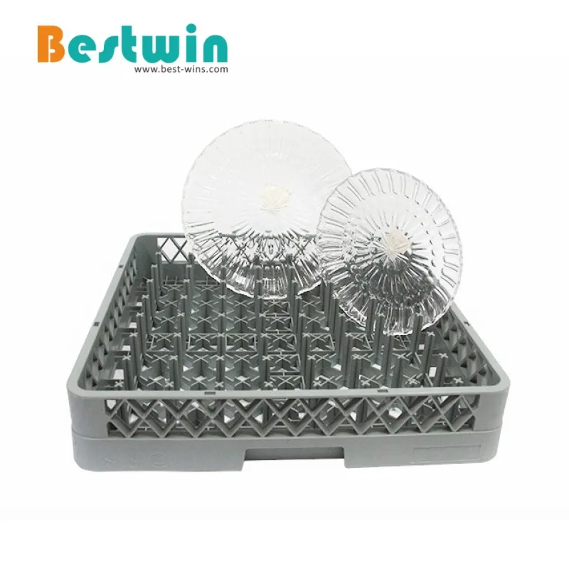 64/25 Peg Plastic Plate Tray Divider Dish Storage Rack Commercial Dishwahser Basket