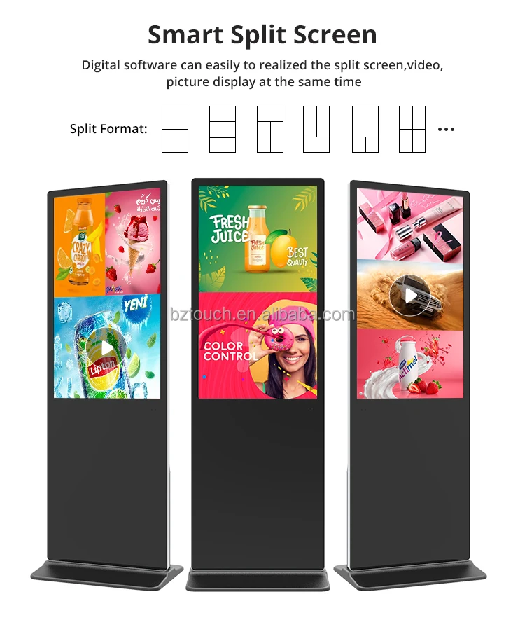 Wholesale Digital Signage Poster HD 4K Indoor 32 43 50 55 inch Vertical Android Aio Advertising Player With Computer Control