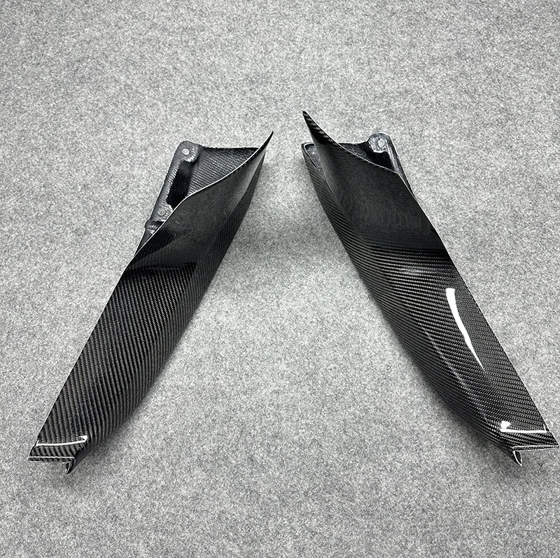 Side Splitter Cover Lip Fog Light Air Vent Spoiler Canard Lamp Intake Frame For BMW M5 F90 Pri-LCI Carbon Fiber Front Bumper