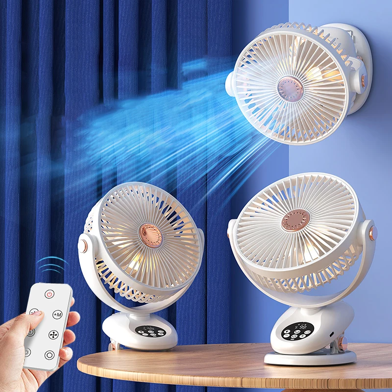 Portable Mini Fan Type-C Rechargeable 4000mah Desk Travel Stand Wall Mounted Fan Cooling Portable Desktop Clip Fan