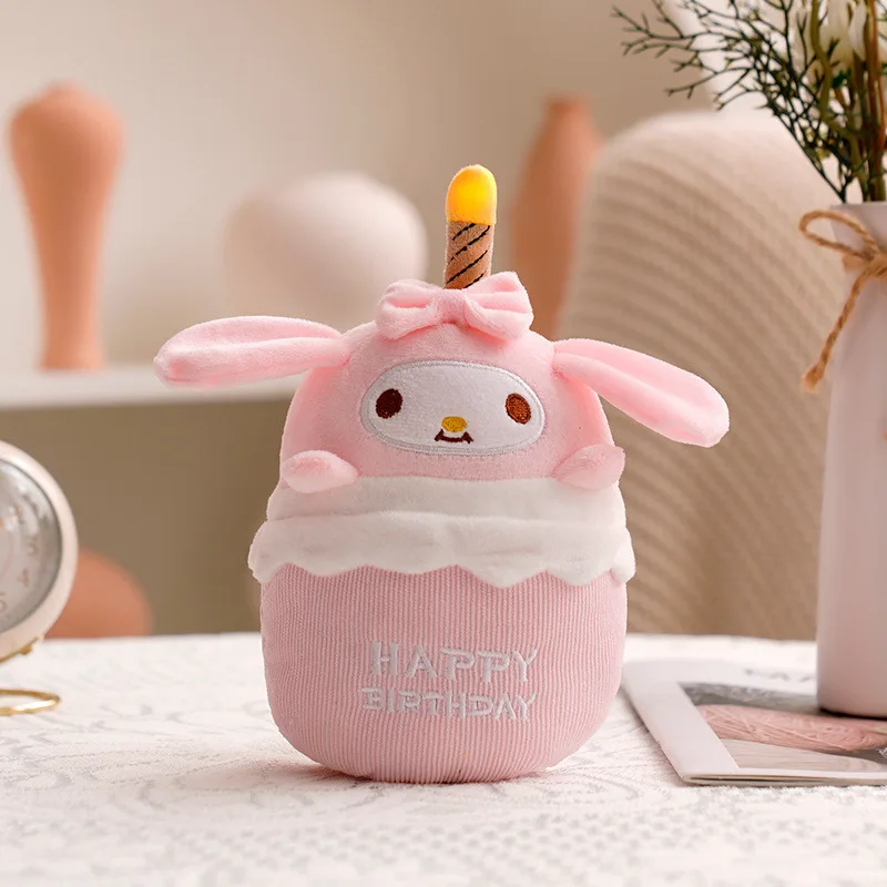 Милая Kawaii мягкая игрушка Kuromi Cinnamoroll торт ко дню рождения моя мелодия плюшевая кукла для подарка
