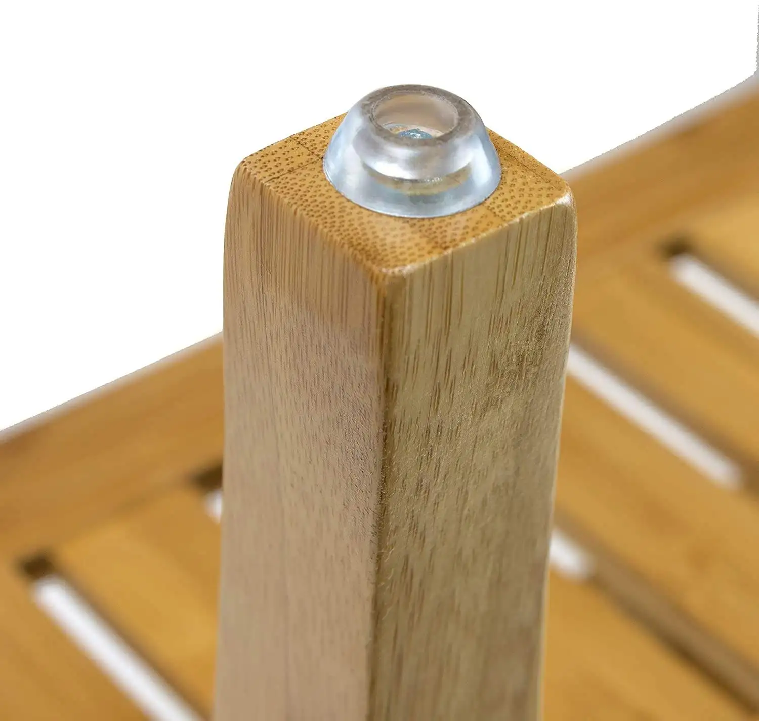 Бамбуковый стул для ванной комнаты с полкой