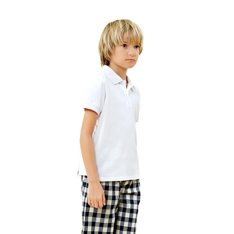 Custom School Uniform Kids Pique Cotton Polo Shirt