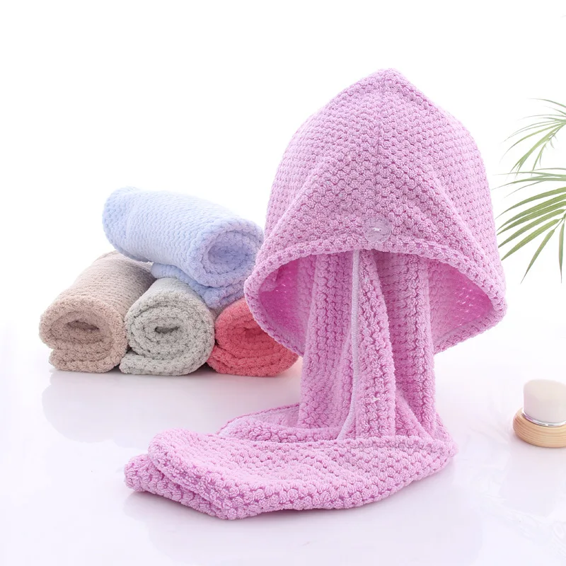 
High quality hair dry towel hair drying hat microfiber shower head wrap towel hair towel 