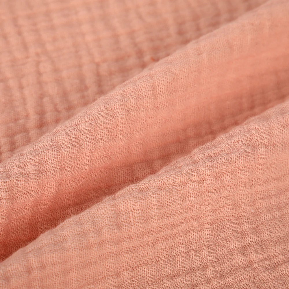 High quality breathable anti-bacterial double gauze crinkle muslin crushed italian crepe fabric supplier for clothing