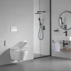 High quality automatic hotel ceramic wall hanging bidet smart toilet ceramic smart wc toilet automatic flush toilet