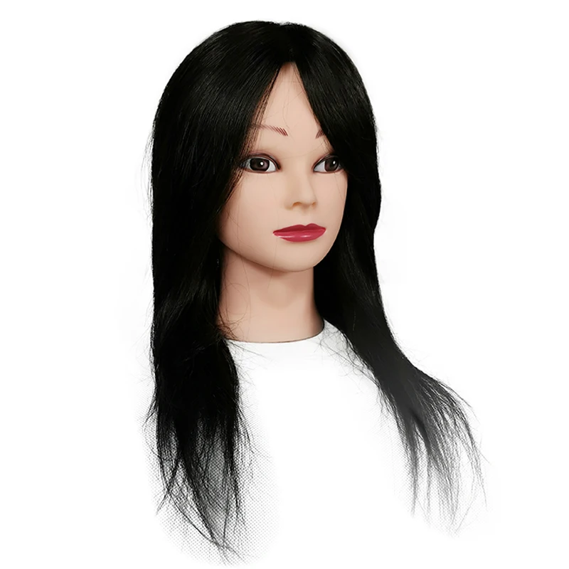 Female 100% Real Natural Human Hair Hairdressing Cosmetology Training Mannequin Head