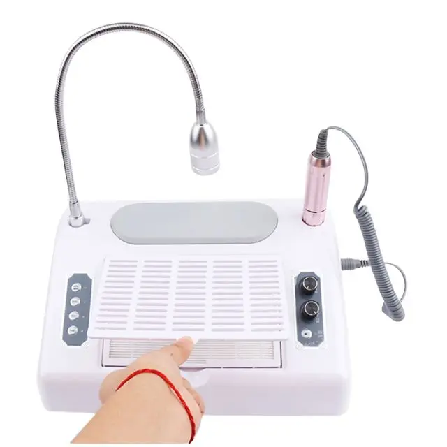 Strong Drill 5 In 1 Desk UV Led Nail Lamp Electric Nail Drill Bits Dust Collector 35000RPM Nail Machine