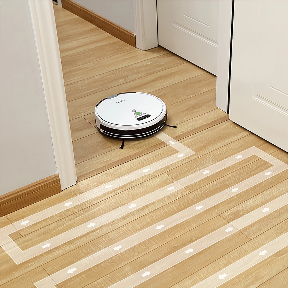 ILIFE V8 Plus Vacuum Mop 1000Pa 750ml Large Dustbin Electronic Wall Wi-Fi Connected Home Appliances Robot Vacuum Cleaner Mop