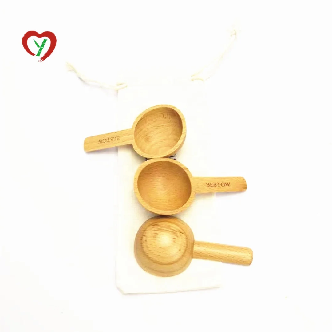 25ML Bamboo Wood custom Measuring cup , measuring spoon & scoop