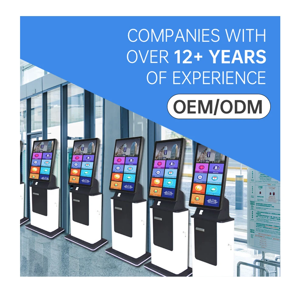 Crtly 32' self service touch screen payment kiosk atm cash deposit card dispenser coin acceptor machine kiosk with pos terminal