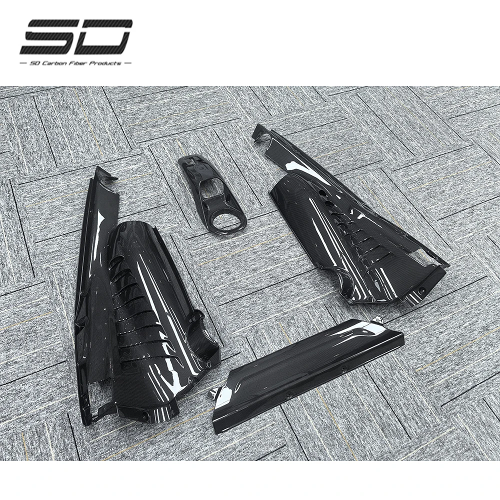 Replacement Style Dry Carbon Fiber Car Interior Trims Firewall Engine Bay Side Panels For Ferrari 488 GTB / F8