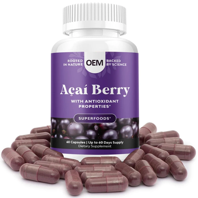 Hot Sale Factory Supply Antioxidant Protection and Immune Support Acai Berry Extract Vegan Capsules For Men And Women