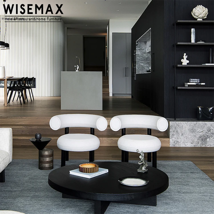 Мебель WISEMAX высокое качество Мягкая изогнутая спинка обеденный стул из льняной ткани для гостиной кафе