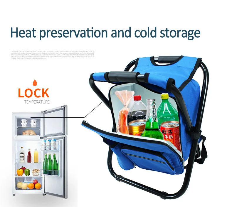 Outdoor sport events portable beach fishing detachable folding cooler bag camping ultralight backpacking chair