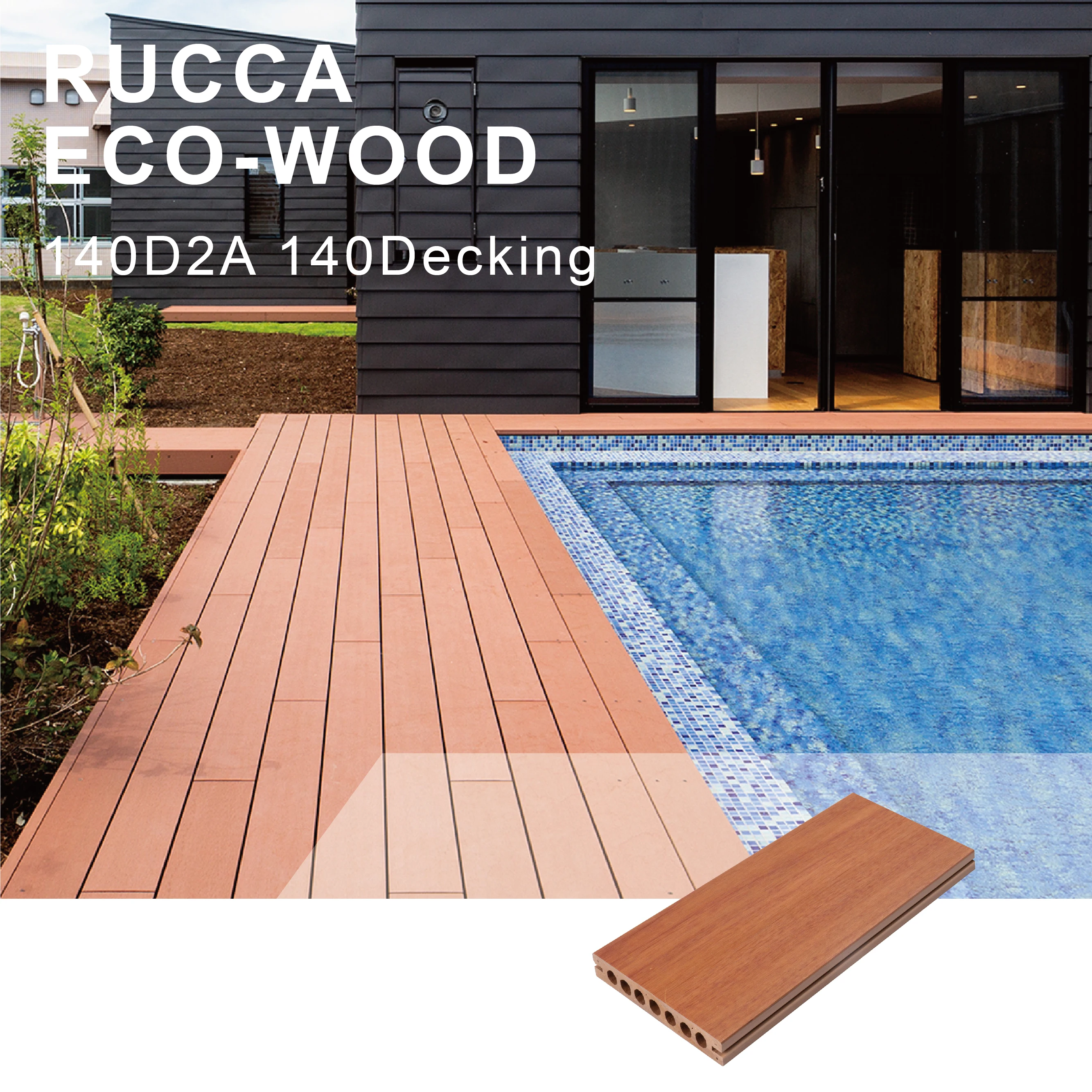 Деревянный Пластиковый композитный пол из твердой древесины, материал для настила лодки 140*25 мм