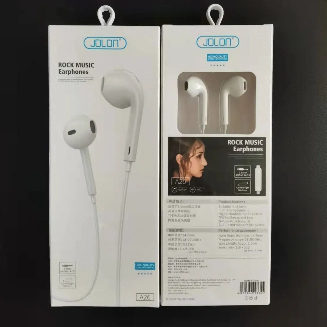 retail package  fashionable 3.5mm  handfree wired earphone