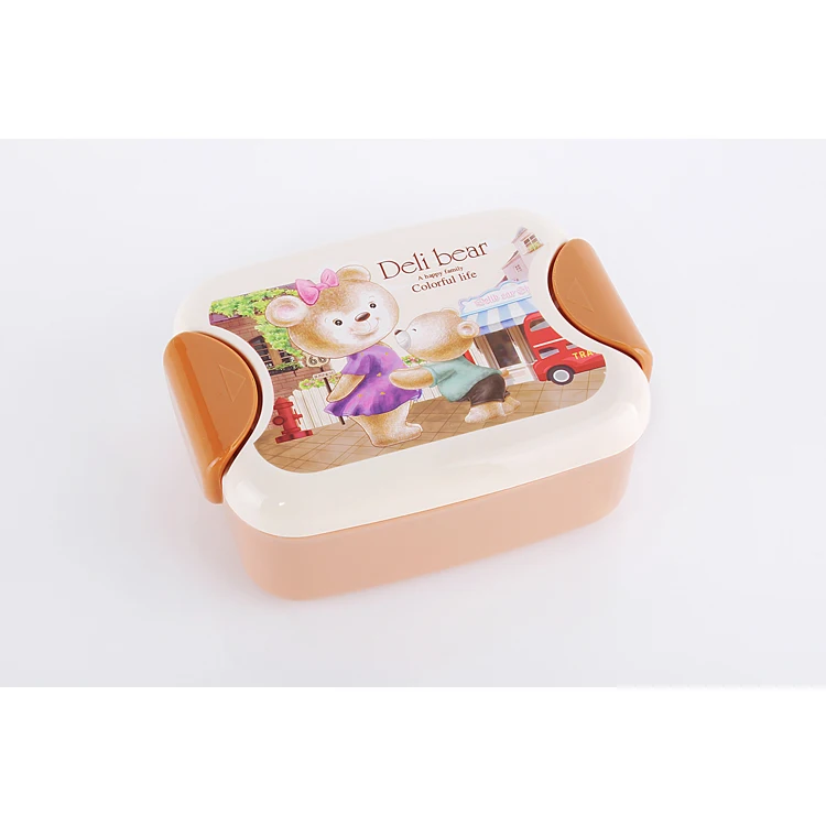 
KJH Live Eco-Friendly Microwave Cartoon Plastic Lunch Box Kids Bento Box With Fork 