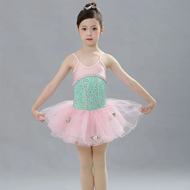 Розовый и зеленый камзол Красивая школа девушка дети Этап Одежда для танцев костюмы