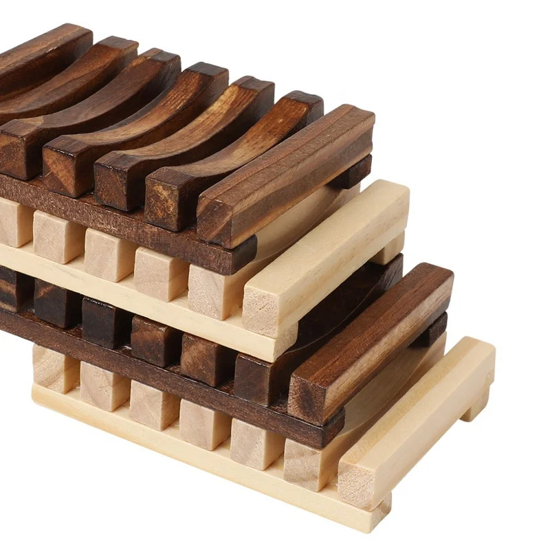 Eco-friendly Soap Box With Customized Logo Bathroom Shelf Bamboo Drain Soap Holder Wooden Reusable Soap Holder At Home Hotel