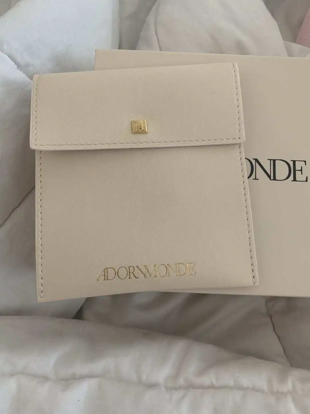 Fashion  envelop leather pouch with button closure/leather watch pouch