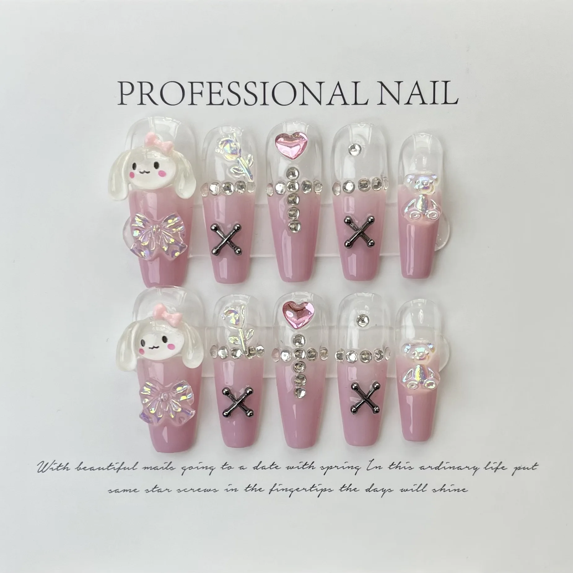 2024 Wholesale Customized French Style Reusable Artificial nail Best Quality False stick on nails