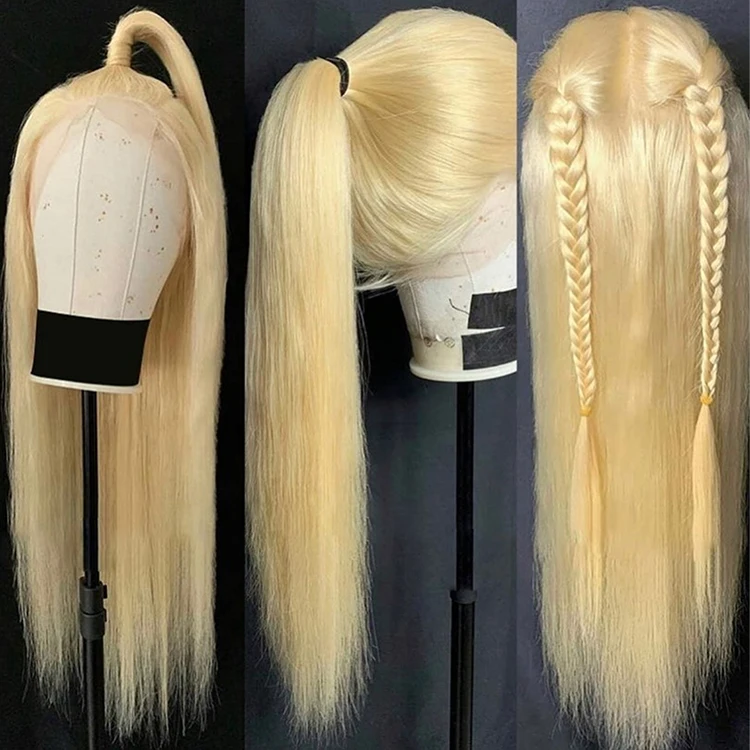 raw indian hair 613 blonde bob swiss HD lace wig,brazilian cuticle aligned blonde 613 full lace wig human hair