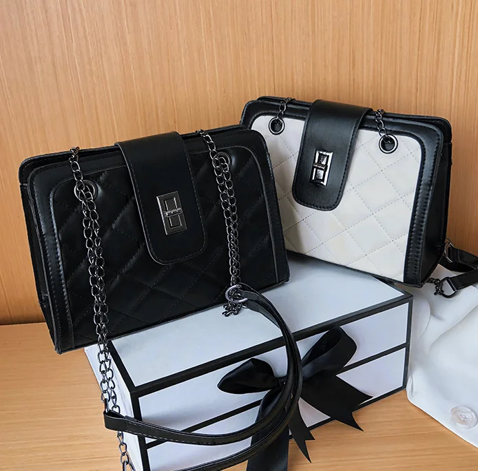 Luxury Handbags For Women 2024 Ladies Hand Bags Custom Designer Handbag Simple Rhombus Thread Retro Messenger Bag