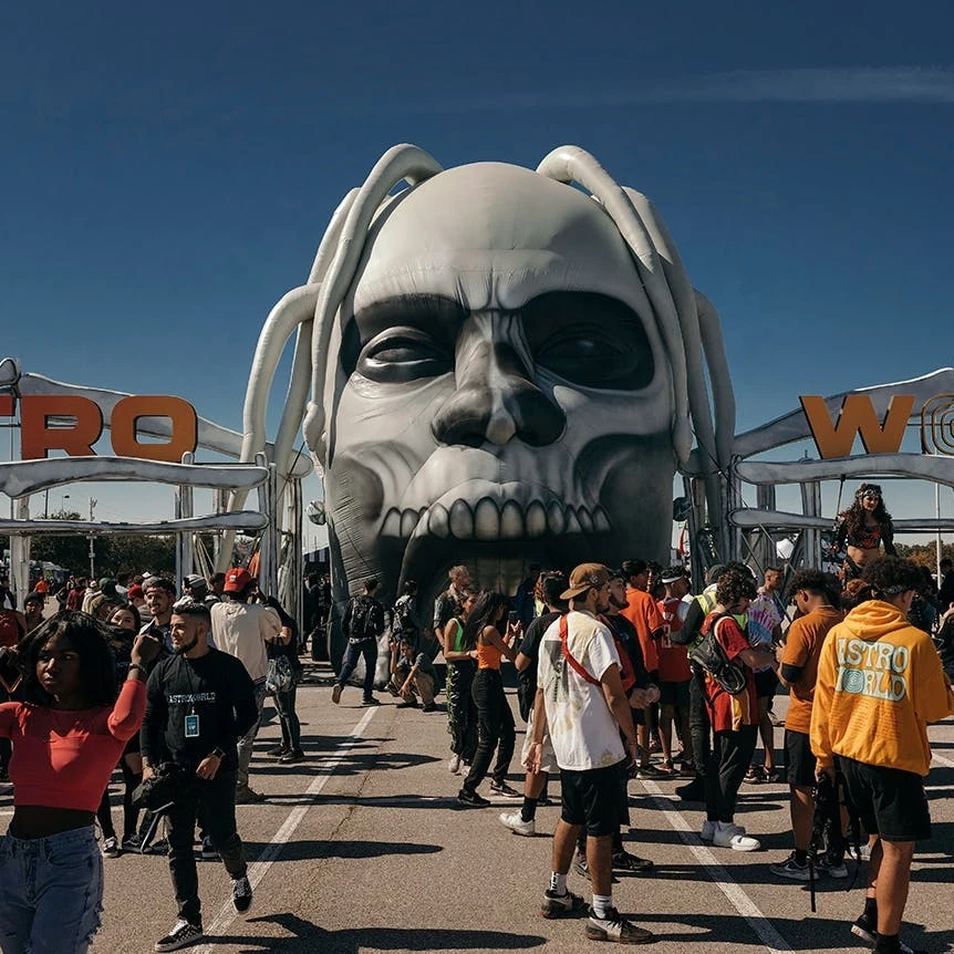 
customized giant rock concert decoration inflatable halloween skull head entrance 