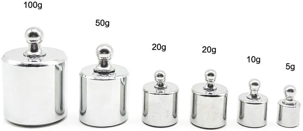 200 Gram Calibration Weight for Laboratory and Classroom Science (1Pcs 100g, 1Pcs 50g, 2Pcs 20g, 1Pcs 10g), 5Pcs Precision Steel