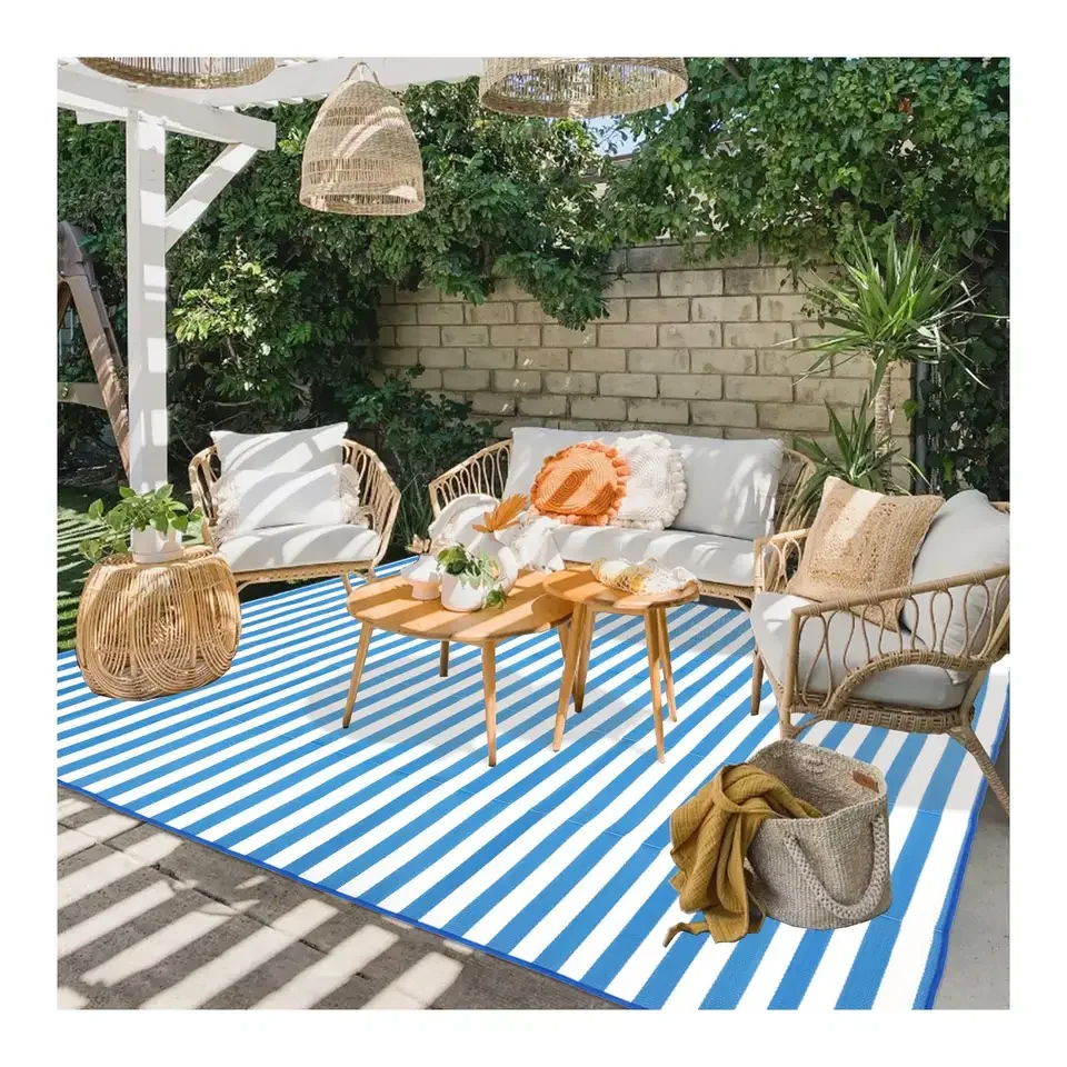 Plastic Carpeting Garden Courtyard Leisure Mat Portable Outdoor Folding Waterproof Pp Plastic Woven Rv Patio Mat