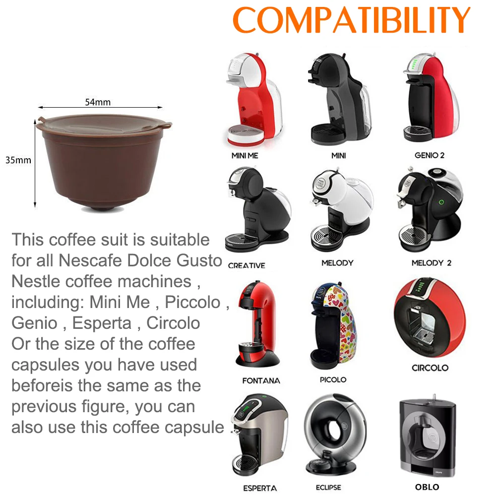 Coffee Capsule Filter 3Pcs/Lot Plastic Refillable Coffee Capsules 200 Times Reusable Compatible For Cafe Dolce Gusto