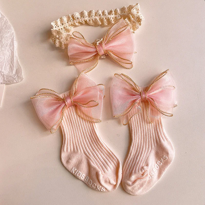Newborn Baby Girl Headband and Socks Set Princess Infant Photography Accessories