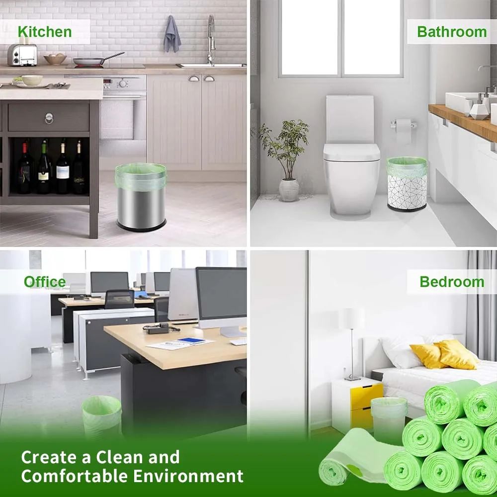 Wholesale Bin Bags with Your Logo Biodegradable Plastic Bag Compostable Cornstarch Garbage Kitchen Trash Bag