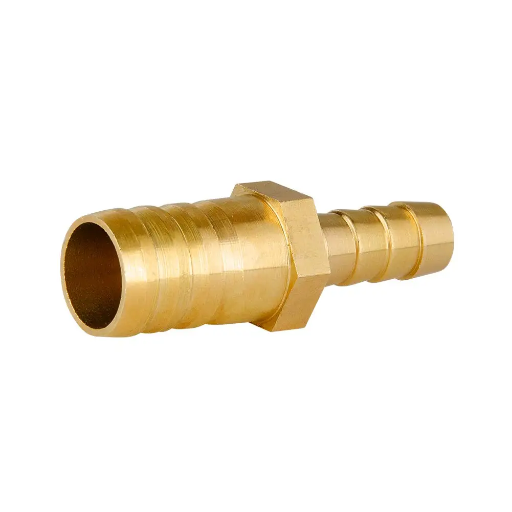 Brass Barb Hose Reducing Splicer Mender 12mm ID Hose x 16mm ID Pipe Fitting For Air Water Fuel