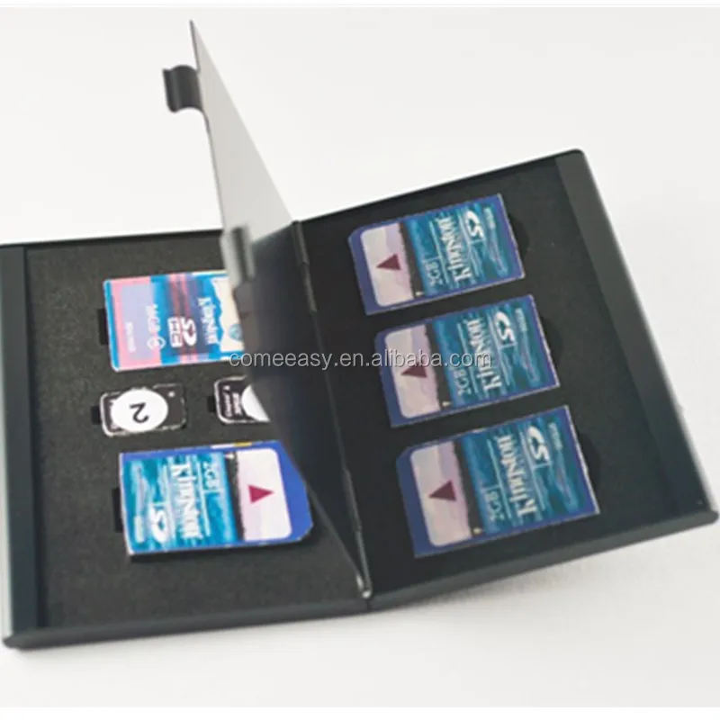 Aluminum Micro Sd MMC Tf Memory Card Storage Box Protecter Case Hold  4SD+8TF