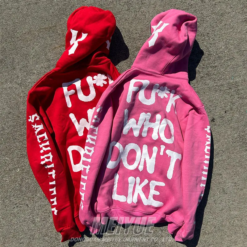 Custom Full Face Zip Up Hoodies Skull Screen Print No Strings Hoodie Heavyweight Acid Wash Vintage Oversized Hoodie 500 Gsm