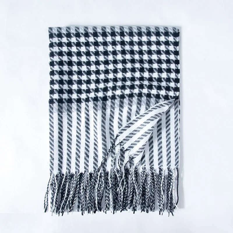 2022 new cashmere hijab scarf European American street flow plaid pashmina scarf winter women to keep warm