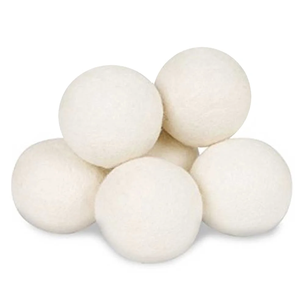 6-Pack XL 100% Organic Felt Dryer Ball Eco-friendly Smart Sheep Premium Wool Dryer Balls Reusable Fabric Softener Laundry Balls