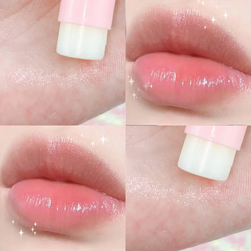 HANBOLI Private Label Peach Lip Balm Repairing Chapstick Colour Changing Lipstick Lip Care Moisturizing Lip Balm